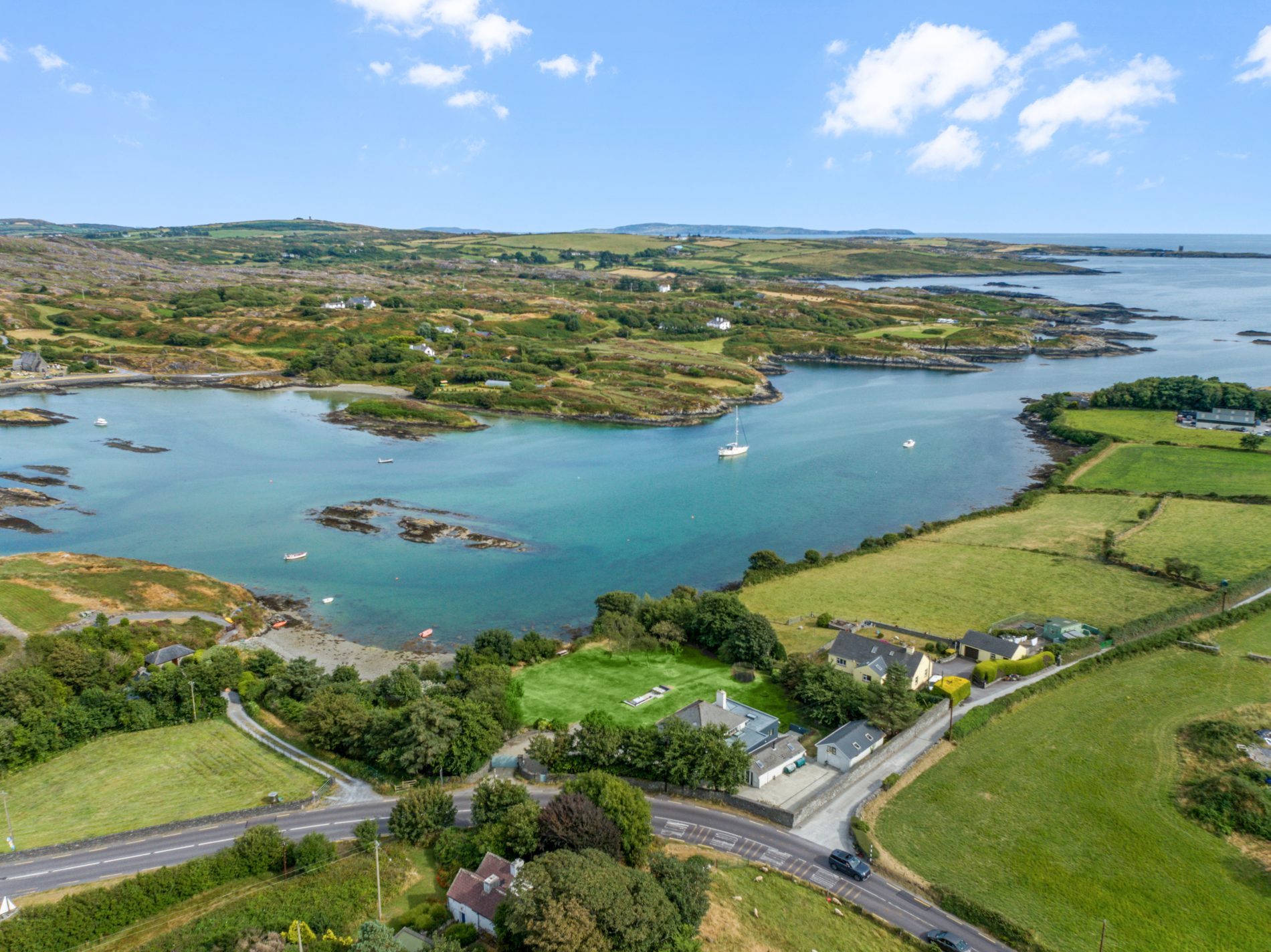 Aerial view of Strandville within Toormore Cove